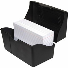 Innovative Storage Designs Plastic Card File, 4″ x 6″, 300-Card Capacity, Black