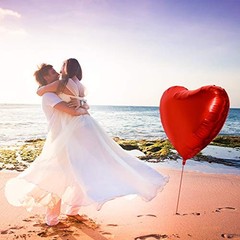 4 Pieces 32 Inches Large Heart Shaped Balloons Huge Red Foil Balloons