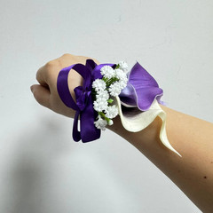 2 Set Purple Artificial Flower Calla Lily Flowers Corsage and Boutonniere for We