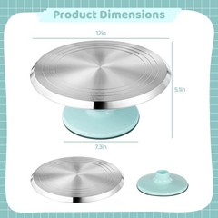 Aluminium Alloy Revolving Cake Stand, 12 in Cake Decorating Turntable, Non-Sl…