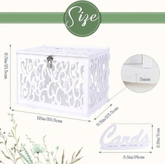 DIY White Wedding Card Box with Lock – Elegant Hollow Design