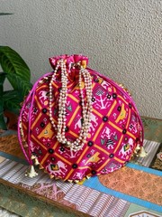Lot of 100 Pcs Patola Print Potli Bag, Women’s Potli Bag, Girl’s Bag For Her