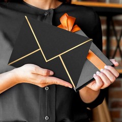 XHKDSYMC 50 Pack 5×7 Envelopes Self Seal, Black for 5×7,