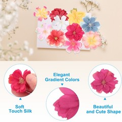 100Pcs Fake Silk Flower Heads Artificial Cherry Blossom Wedding Rose Red