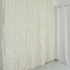 8 ft x 8 ft IVORY Leaf Petal Taffeta Backdrop Drape CURTAIN Panel Party