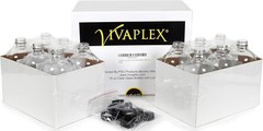 Vivaplex, 12, Clear, 16 oz Glass Bottles, with 12 Count (Pack of 1), White