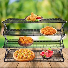 4-Tier Baking Cookie Cake Display Rack Cooling Shelf Gourmet Food Storage Holder