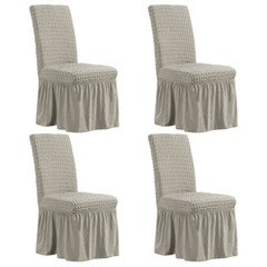 1/2/4/6pcs Dining Room Chair Covers Bubble Lattice Spandex Slipcover with Skirt