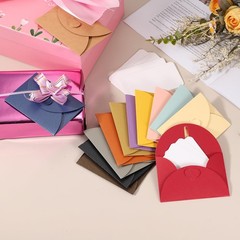 PATIKIL 50 Set Mini Envelopes with Heart Clasp, 4.1×3″ Blank Note Coffee