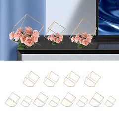 12 Pcs Gold Geometric Flower Stands for Elegant Wedding Centerpieces