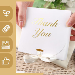 20PCS Thank You Gift Boxes, 4.5×4.5×1.9Inches Mini Party Favor Boxes White Treat