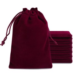100Pc Lot Velvet Drawstring Velour Pouch Jewelry Baggie Ring Gift Bag Pouch Sets