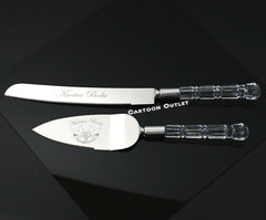 Boda Wedding Cuchillos De Pastel CaKE KNIFE Server Set Nuestra Bodal Silver New
