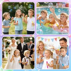 Mini Bubble Wands for Kids, 36 Pcs Bulk Bubble Wands in 6 Colors, Kids 36 Star