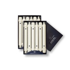 Colonial Candle Unscented Taper Candle Classic Collection Ivory 8 In Pack Of 12