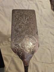 Vintage Engraved Rectangle Cake Slice Server Silver Wedding Christmas Cutlery