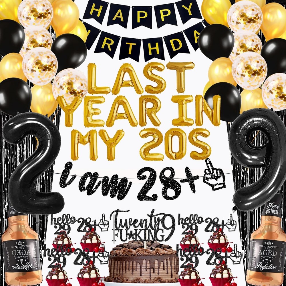 29th Birthday Decorations Party Supplies for Men Last Year in My 20s Balloons…