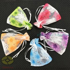 12/25/50/100pcs flower design Organza Pouch Wedding Favor Bag 4.7″x3.5″ 7×4.7″