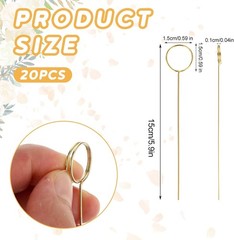 20Pcs Item Stand Place Card Holder, Round Shape Gold Picture Holder Table Number