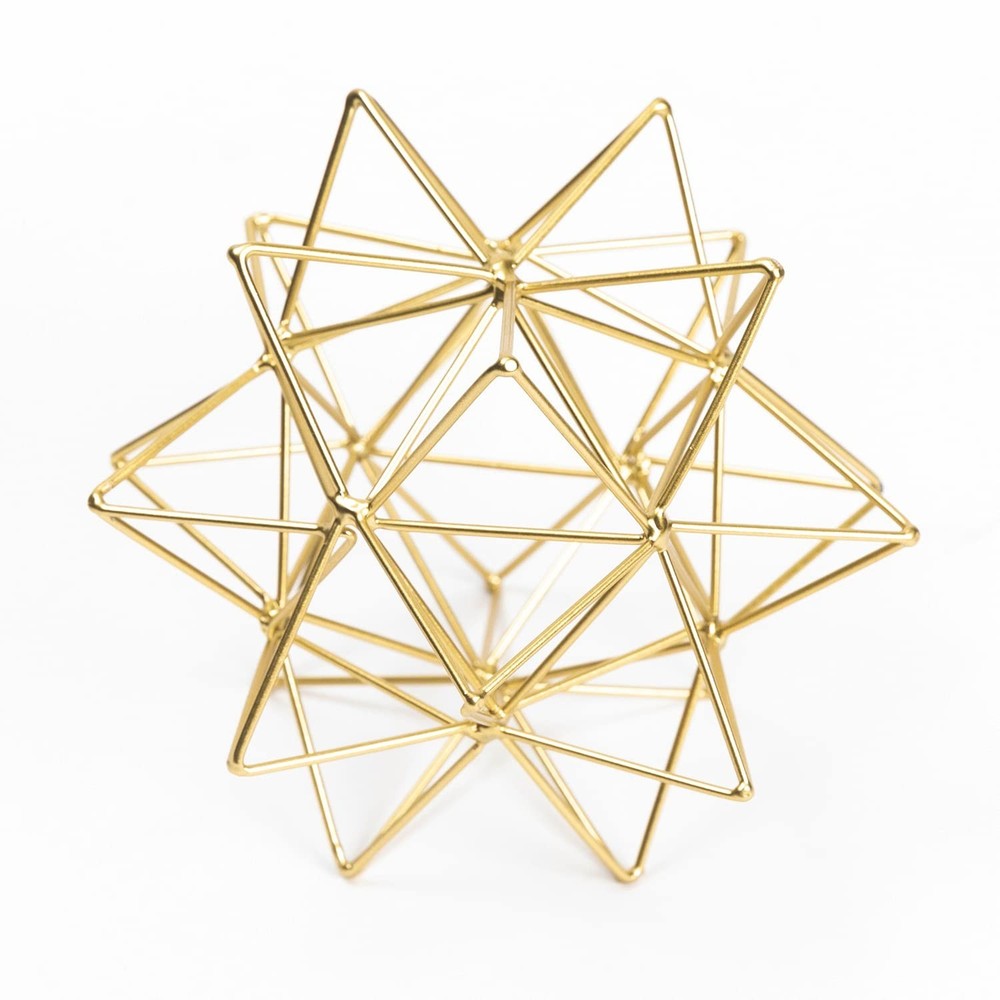Metal Geometric Table Top Decor, 3D Metal Geometric Sculpture, Gold Abstract …