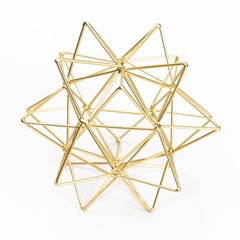 Metal Geometric Table Top Decor, 3D Metal Geometric Sculpture, Gold Abstract …