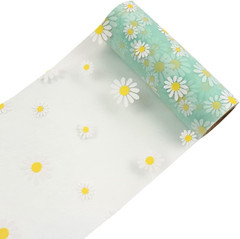 Daisy Glitter Tulle Rolls 6 Inch X 10 Yards (30 Feet) Green Color for Table Runn