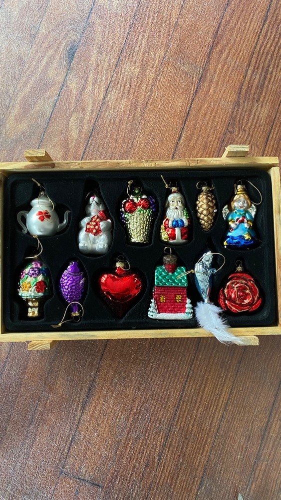 Old World Collection Christmas Bride Wedding Glass Ornaments Set of 12