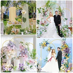 Metal Arch Backdrop Stand Set of 3 Wedding Arch Stand 7.2FT, 6.6FT, 6FT Gold