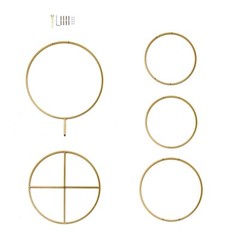 5 ft GOLD Metal HOOPS Pillar BACKDROP STAND Wedding Party Events Home Supplies
