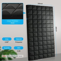 4 PCS Acoustic Panels,48»X24»X2» Sound Proof Foam Panels for Walls,High De…