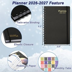 Day Planner 2026-2027, 2026 Weekly and Monthly Planner, Jul 2026-Dec 2027, 18…