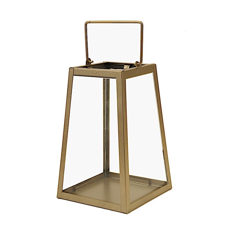 Gold Clear2 Geometric 6″ Metal Lantern Candle Holders Hanging Terrariums Party