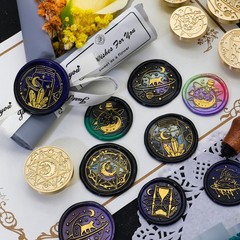 SWANGSA Magic Space Wax Seal Stamp Gift Box Set, Vintage 6 Sealing Stamp Head…