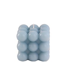 2 DUSTY BLUE Bubble Cube Unscented Paraffin Wax CANDLES Wedding Centerpieces