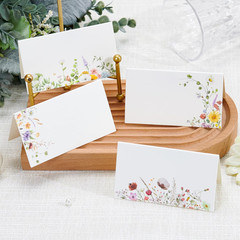 120 Pack Wildflower Table Place Cards Blank Seating Place Name Cards for Wedding