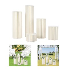 Cardboard Flowers Stand 110lbs-Load Cylinder Flower Stand 5pcs for Wedding/Party
