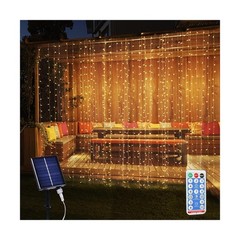 300LED Solar Curtain Lights Outdoor Indoor 8 Modes Solar Fairy Curt… Fast Ship