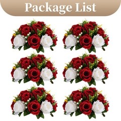 Sziqiqi Red Fake Flowers for Wedding Centerpiece Kissing Flower Balls for Tab…