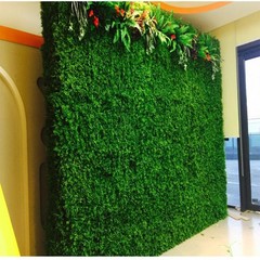 Artificial Faux Foliage Large Green Leaves 11 sq ft UV Protected Wall Mat Hedge