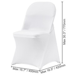 VEVOR 50PCS White Stretch Spandex Folding Chair Covers for Wedding Party Dining