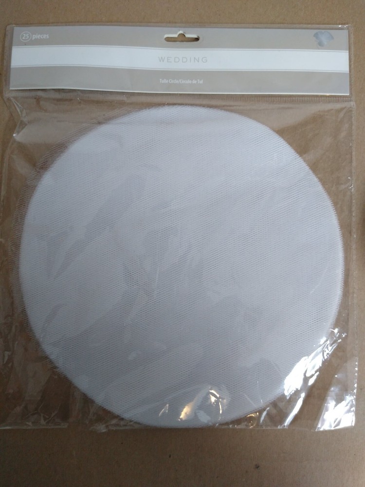 25 pcs 9″ White TULLE WRAPPERS CIRCLES for Wedding Party Favors DIY Crafts SALE