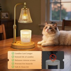 Candle Warmer Lamp with Timer Dimmable,Birthday Gifts 12» Height, A-Clear