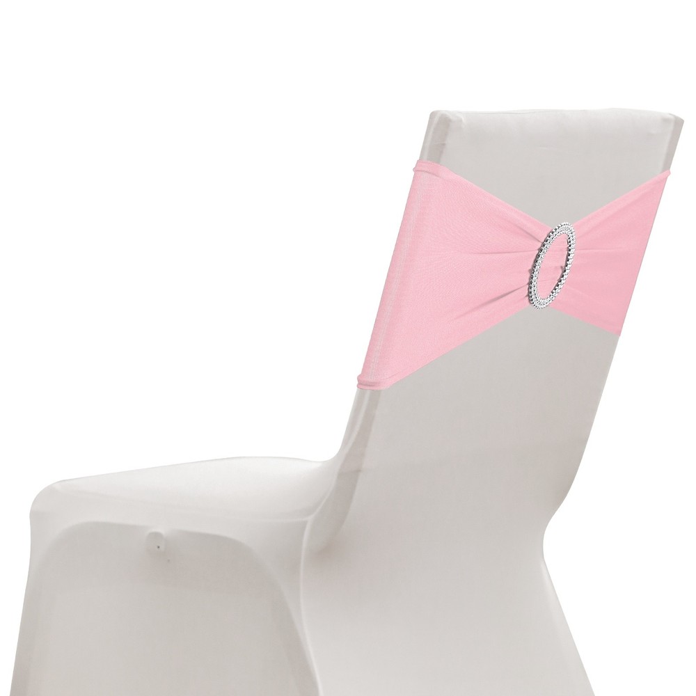 10 Pack Chair Sashes Stretch Chair Cover Band Bows Cover Band Light Pink