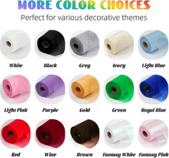 Crystal Organza Fabric Tulle 11 Inch by 50 Yards Sheer Tulle Rolls for DIY Craft