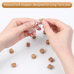 Mini Glass Bottles 10ml Cork Vials Wedding Favors w/ Tags String 100pc Bulk Wish