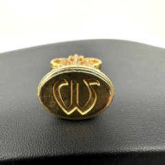 Vintage Brass Wax Seal Stamp Monogram W Ornate Fleur De Lis 2″