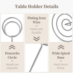 Table Number Holders 8.75 Inch Tall Silver Place Card Stands Wedding Party