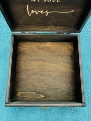 Mr & Mrs Wooden Wedding Card Keepsake Box, Brown Rustic Rectangular w/ Latch