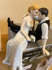 Weddingstar The Look of Love Bride and Groom Couple Figurine Edge of Cake Topper