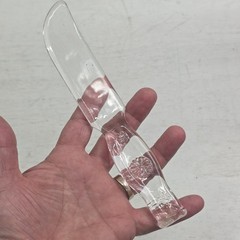 Vintage Depression Glass Clear Fruit & Cake Knife 8.75″ Floral Embossed Handle